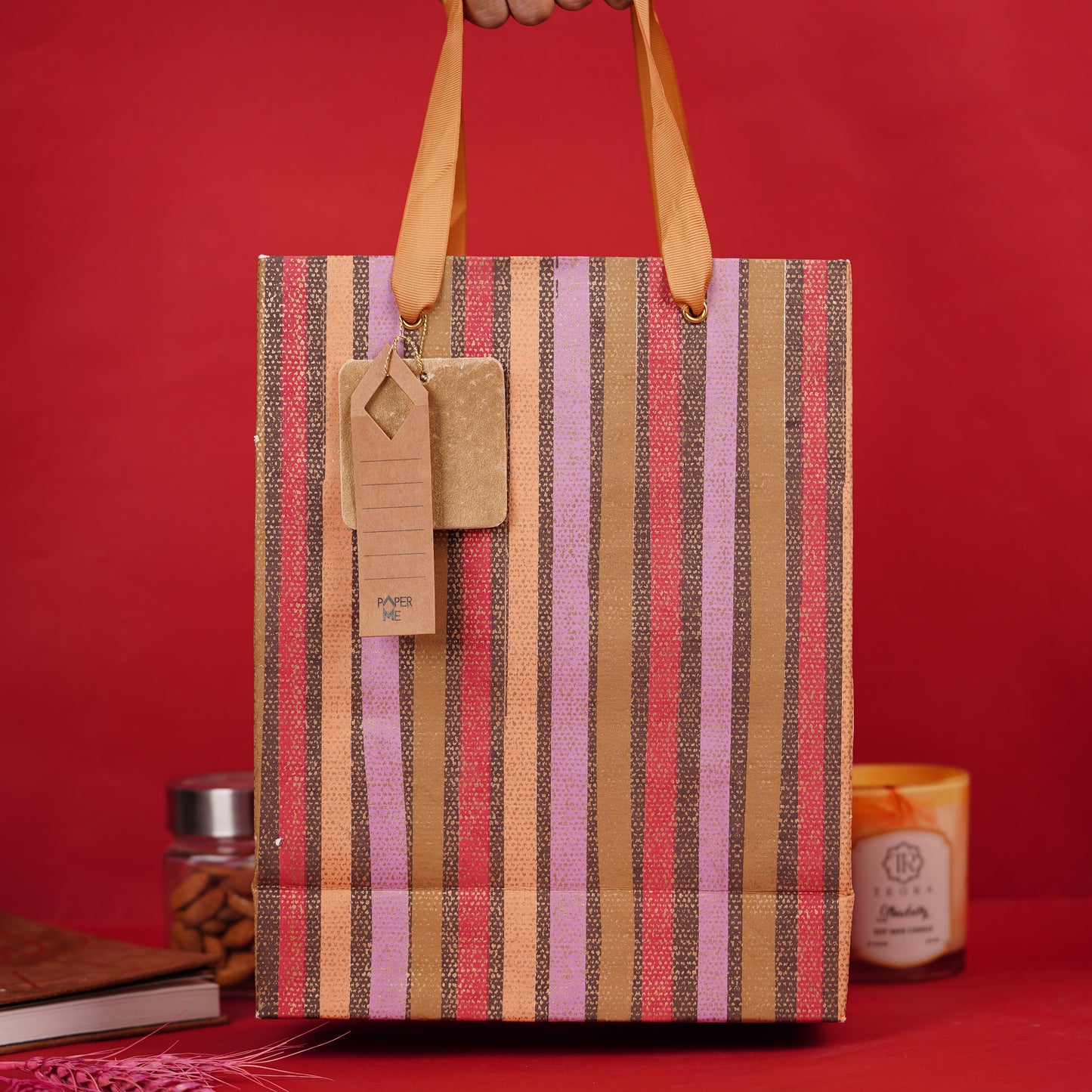 Jamavar Stripe Medium Gift Bag (Set of 3)