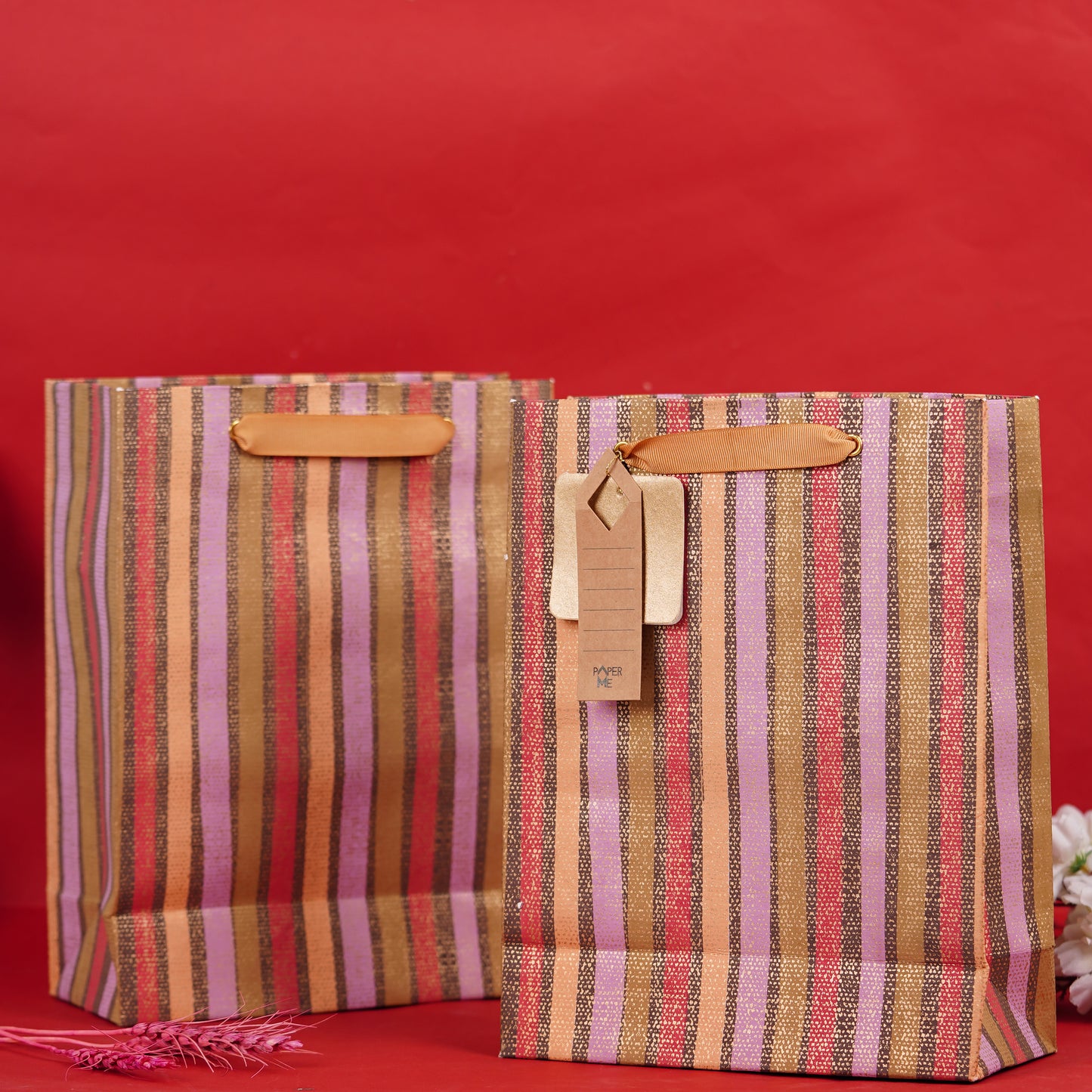 Jamavar Stripe Medium Gift Bag (Set of 3)