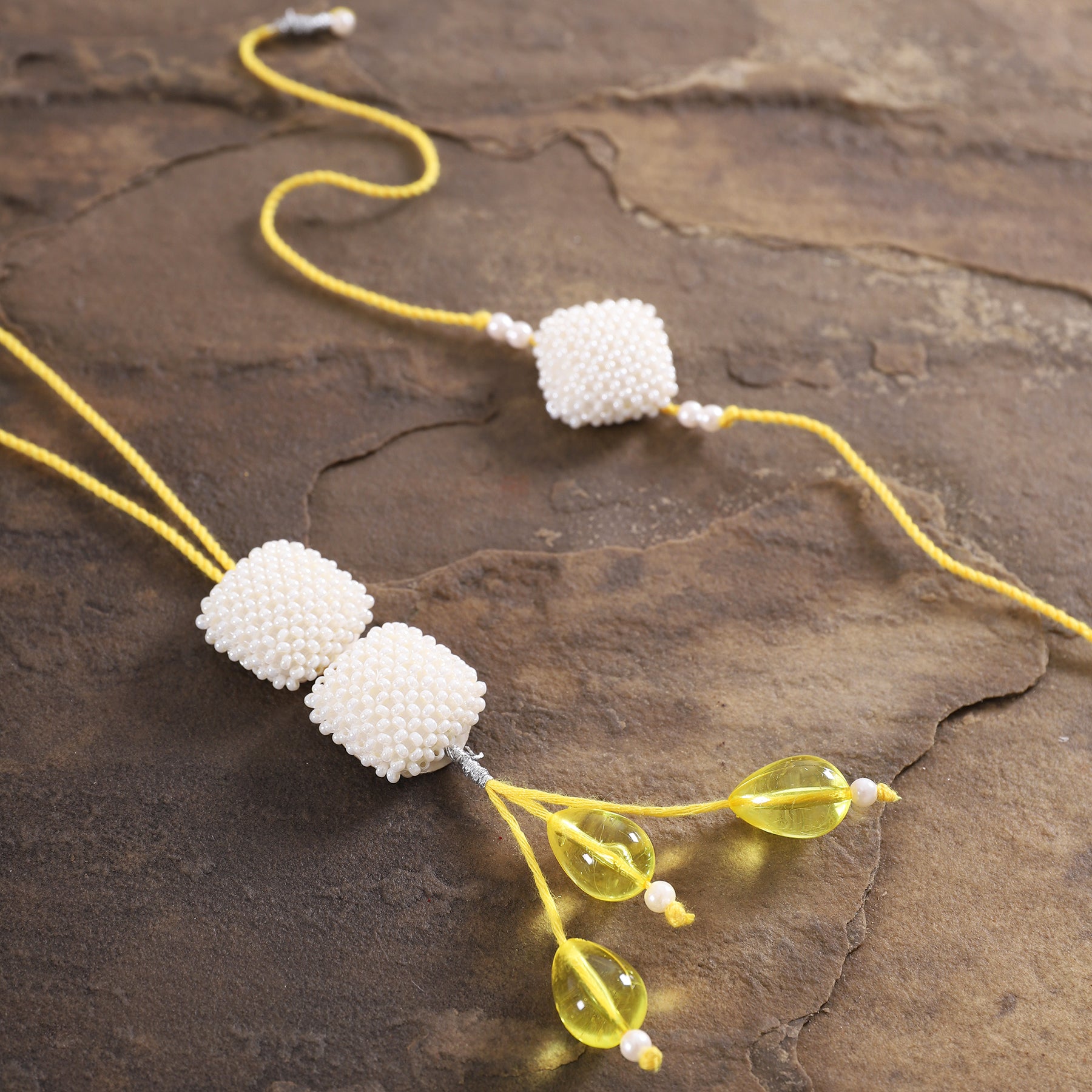 Square Pearls Rakhi and Lumba