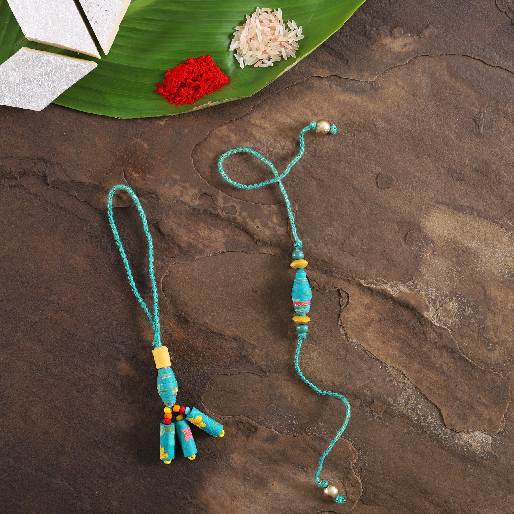 Paper Bead Rakhi and Lumba