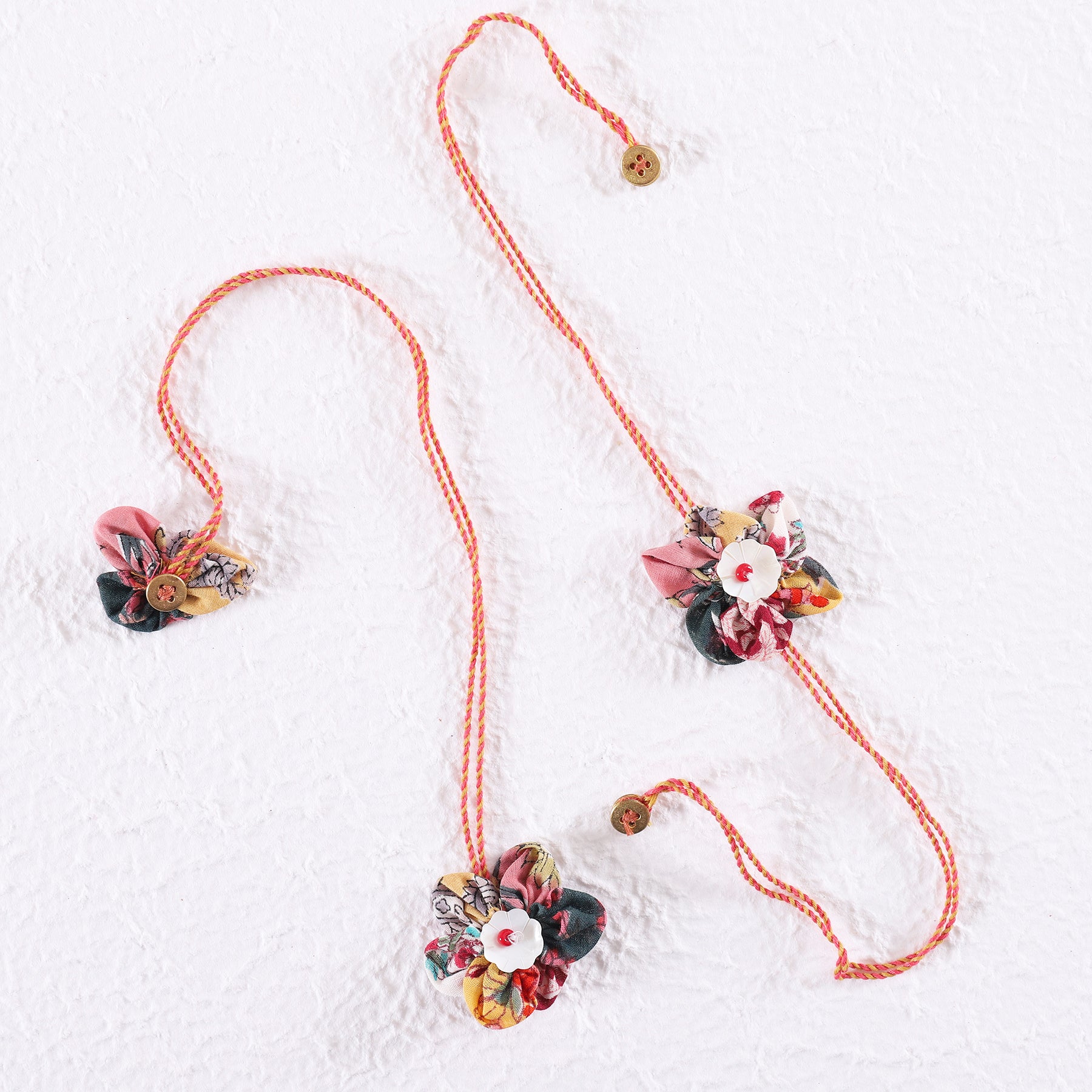 Fabric Flower Rakhi and Lumba