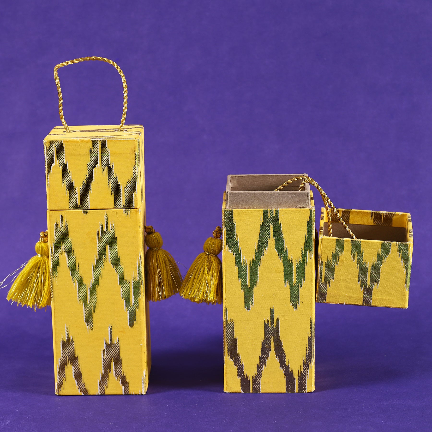 Ikat Bottle Gift Box (Set of 2)
