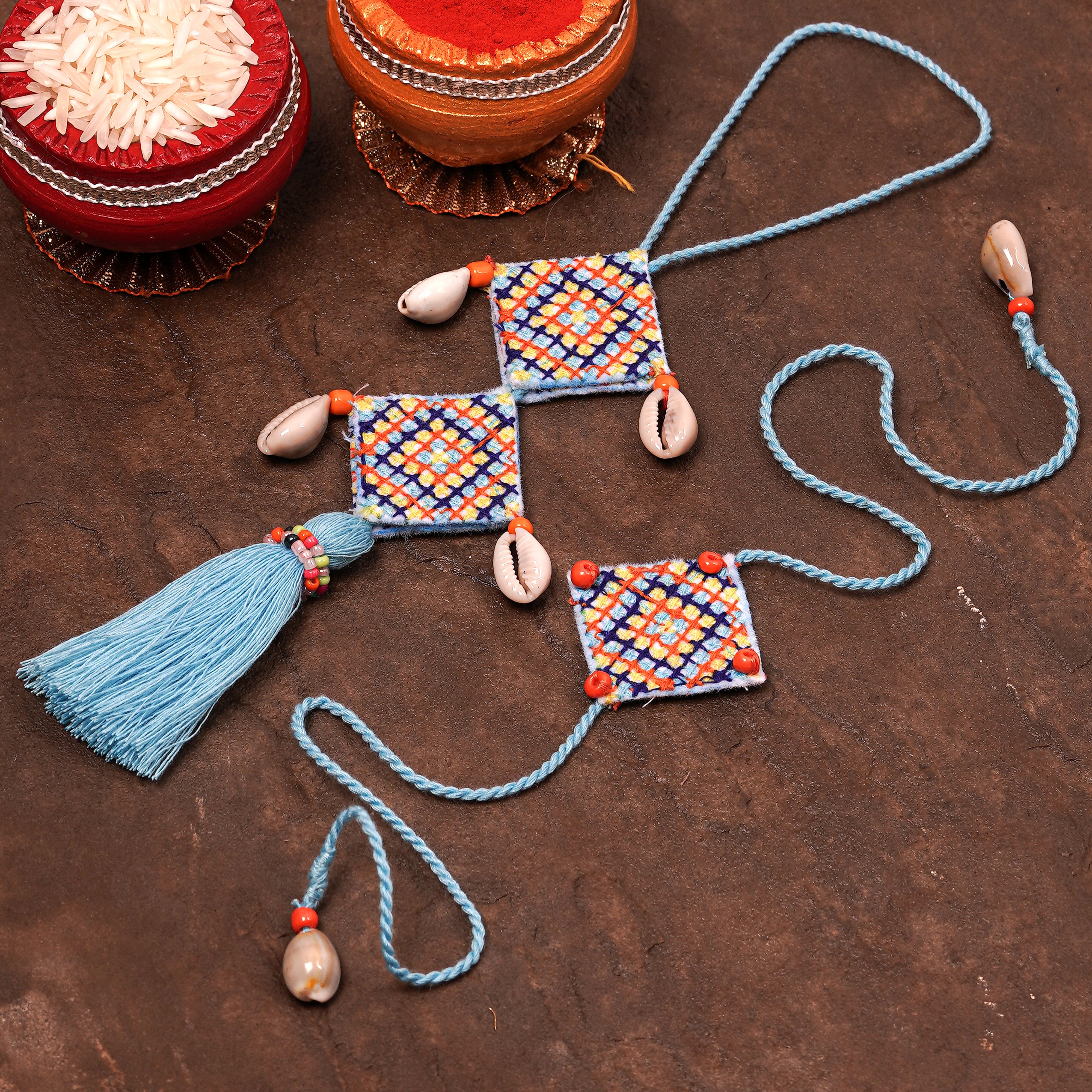 Cross Knot Rakhi & Lumba