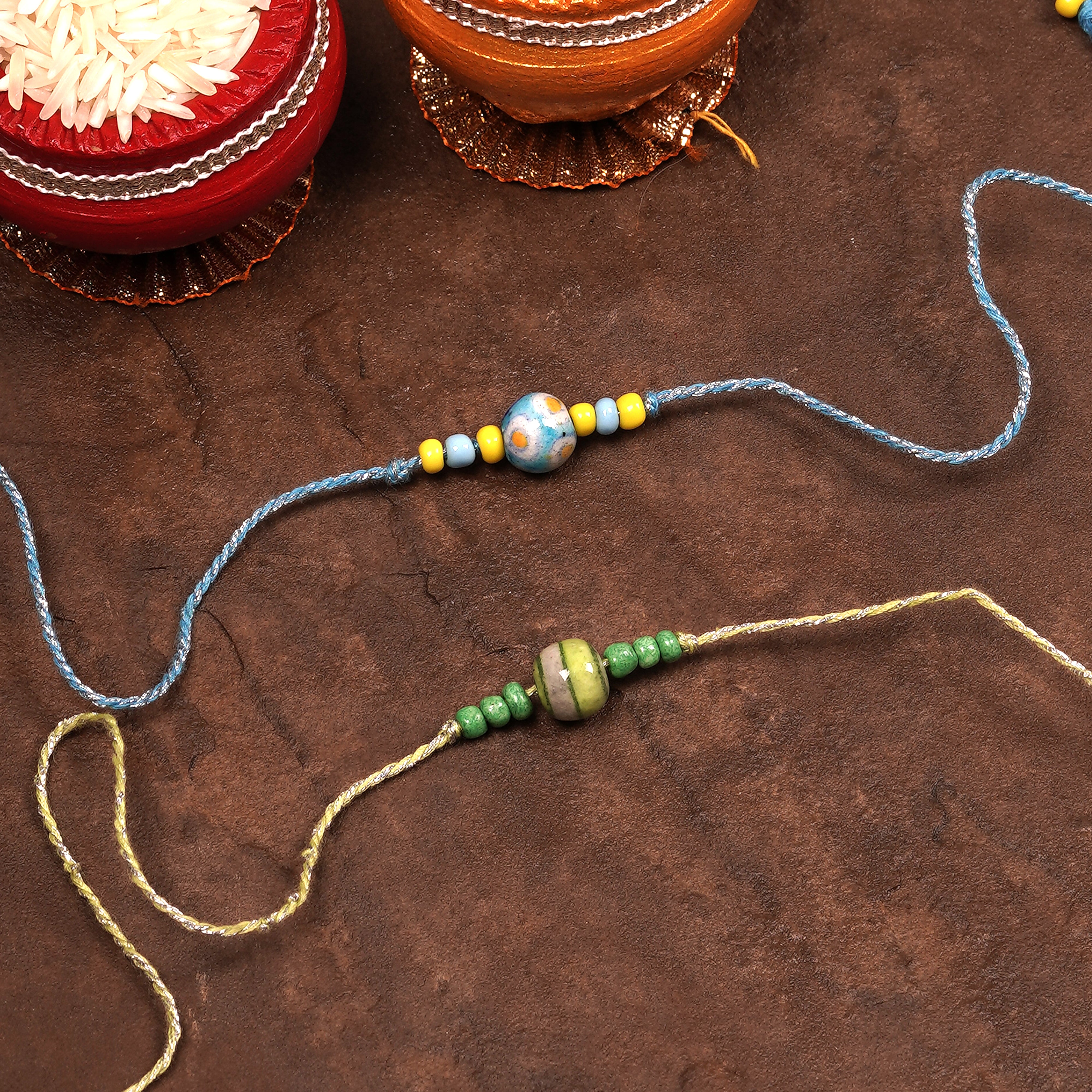 Blue Pottery Rakhi (Set of 2)