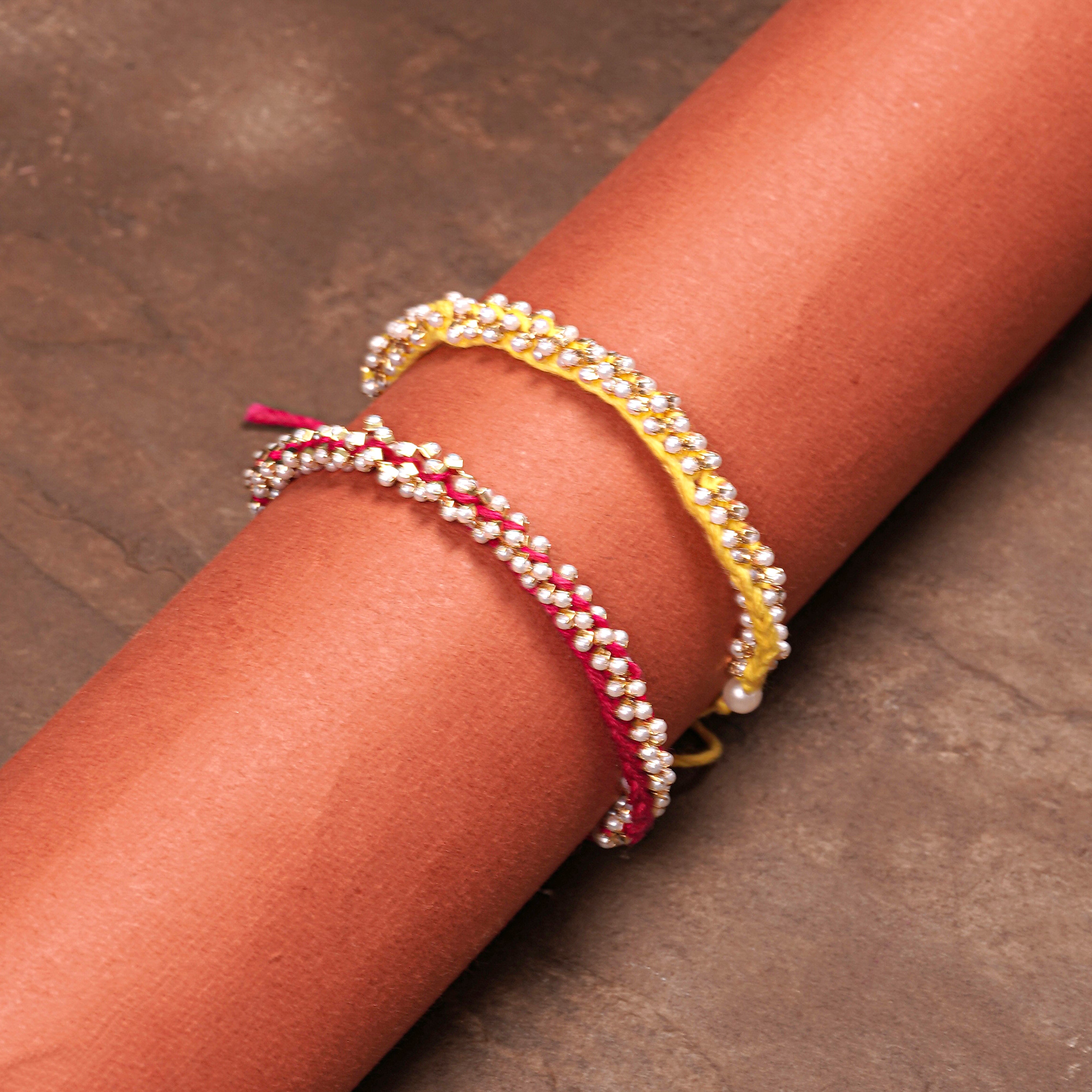 Crochet Pearl Rakhi (Set of 2)