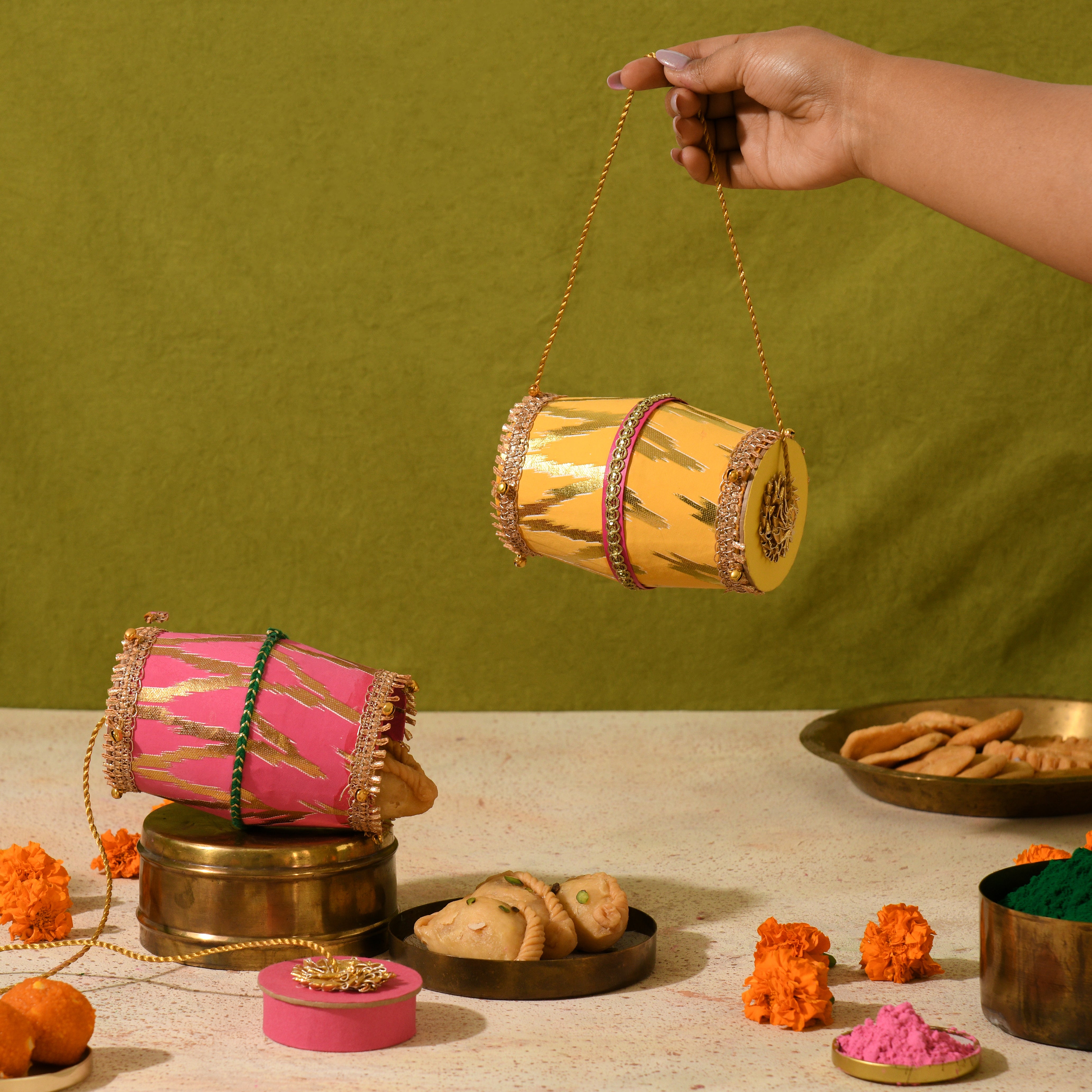 Dhol Shaped Box (Set of 2)