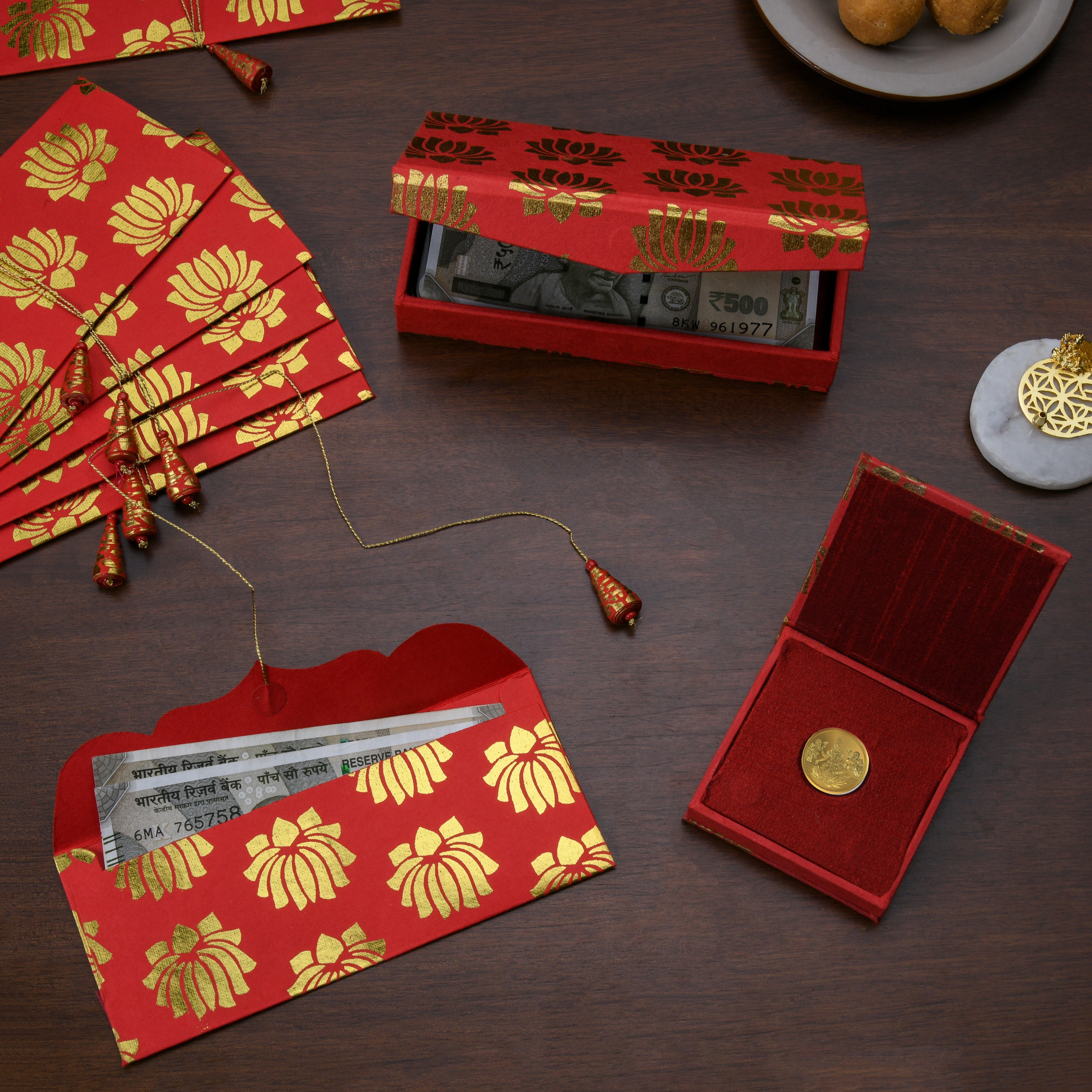 Lotus Wedding Essentials (Envelopes, coin box & cash box)