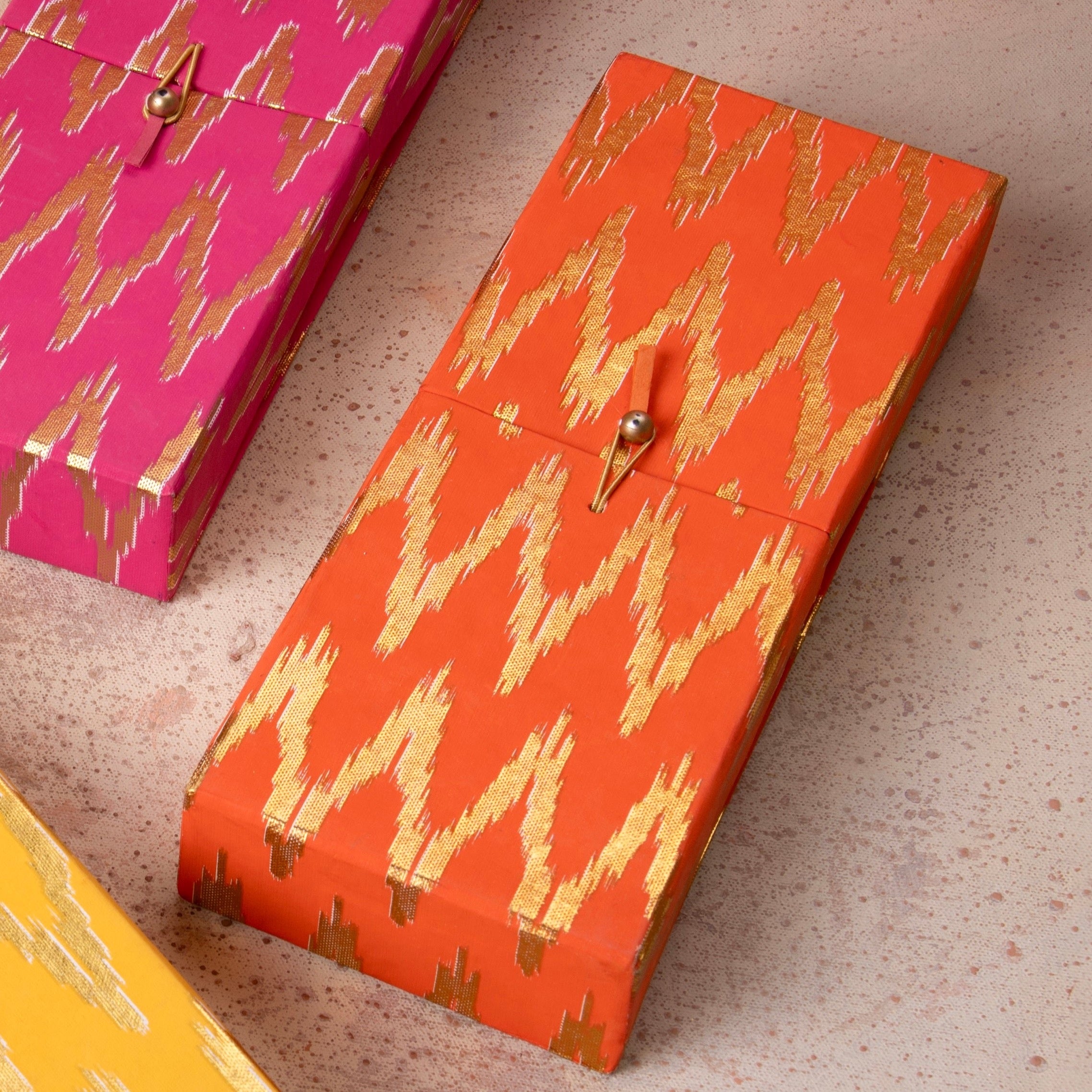 Ikat Orange 3 Partition Box