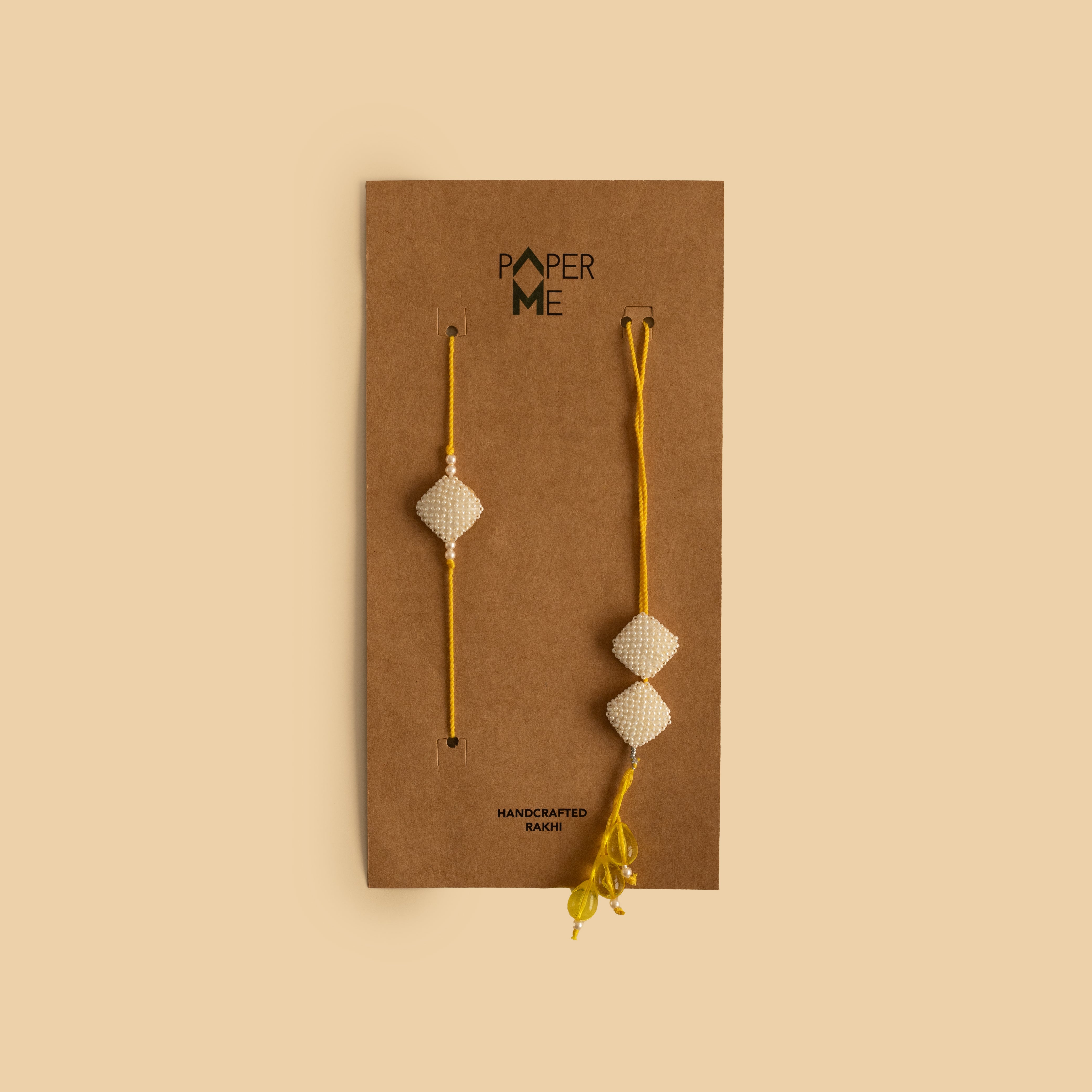 Square Pearls Rakhi and Lumba