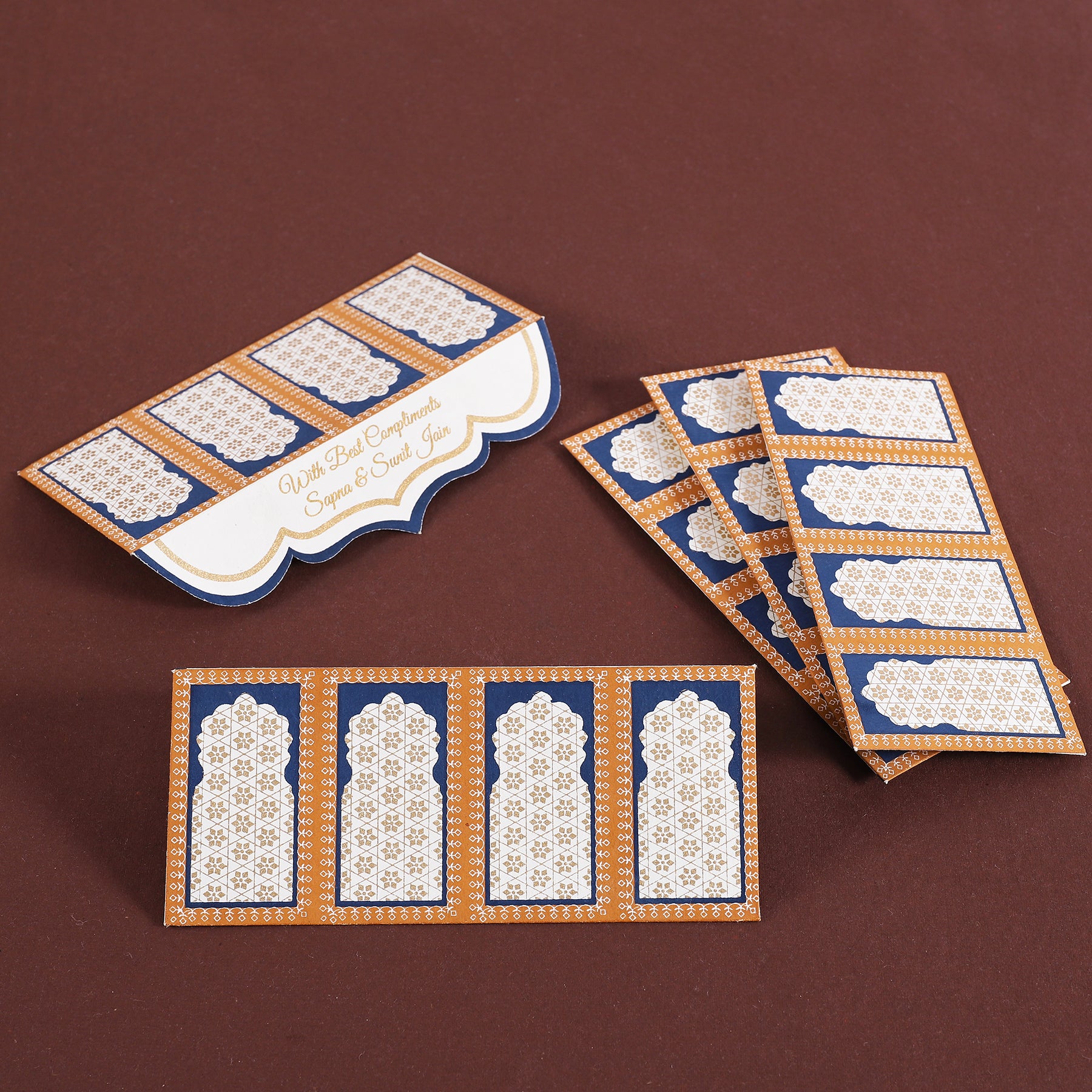 Jharokha Blue Money Envelope (Set of 10)