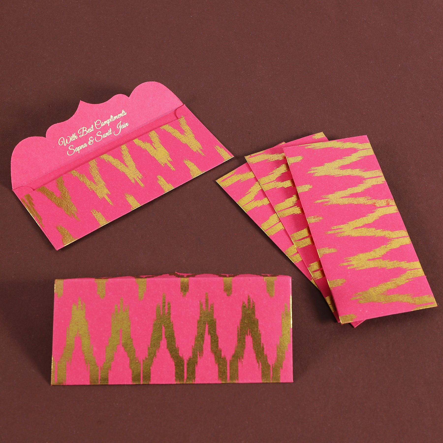Ikat Pink Money Envelope (Set of 10)