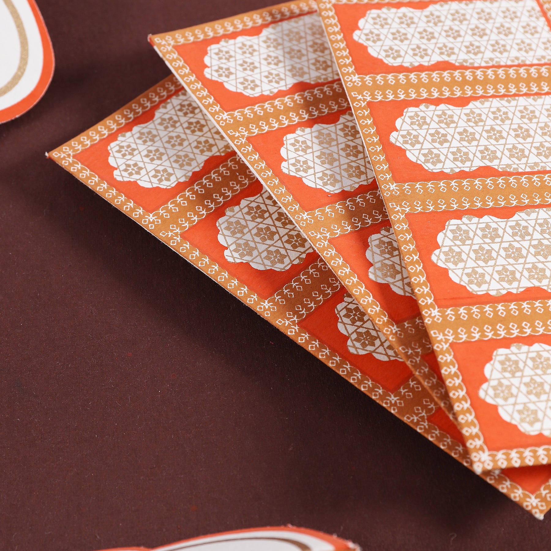 Jharokha Orange Money Envelope (Set of 10)