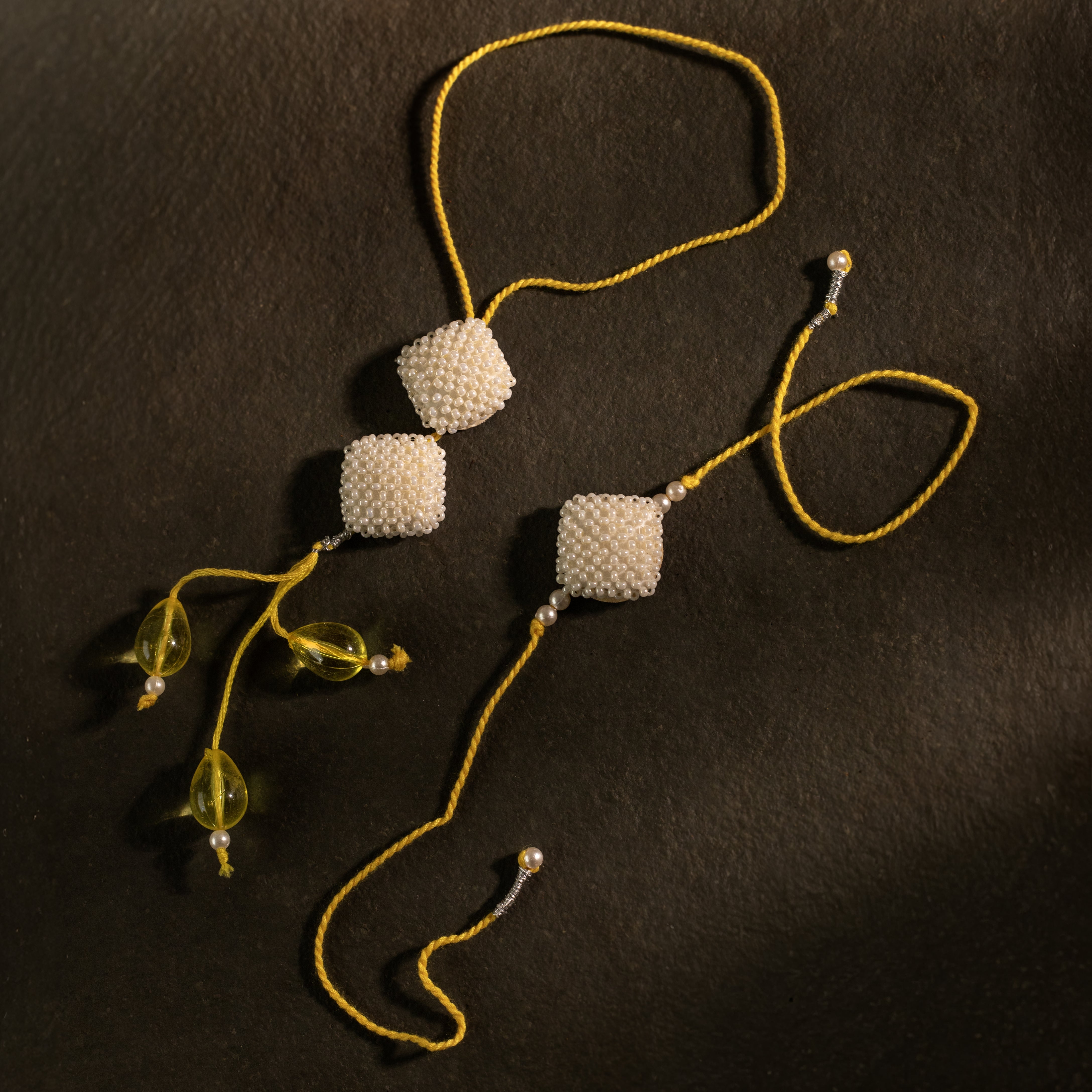 Square Pearls Rakhi and Lumba