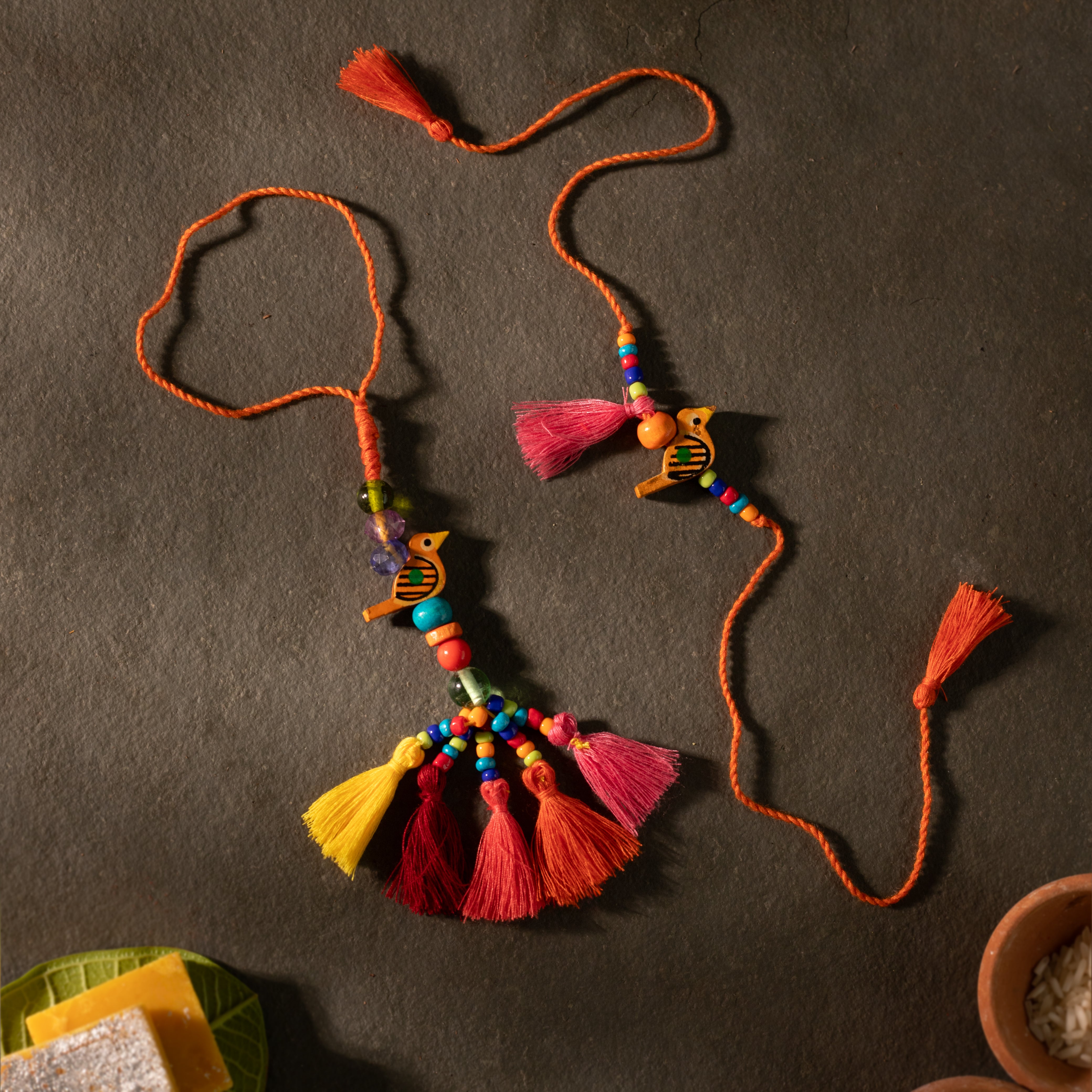 Parrot and Bead Rakhi and Lumba
