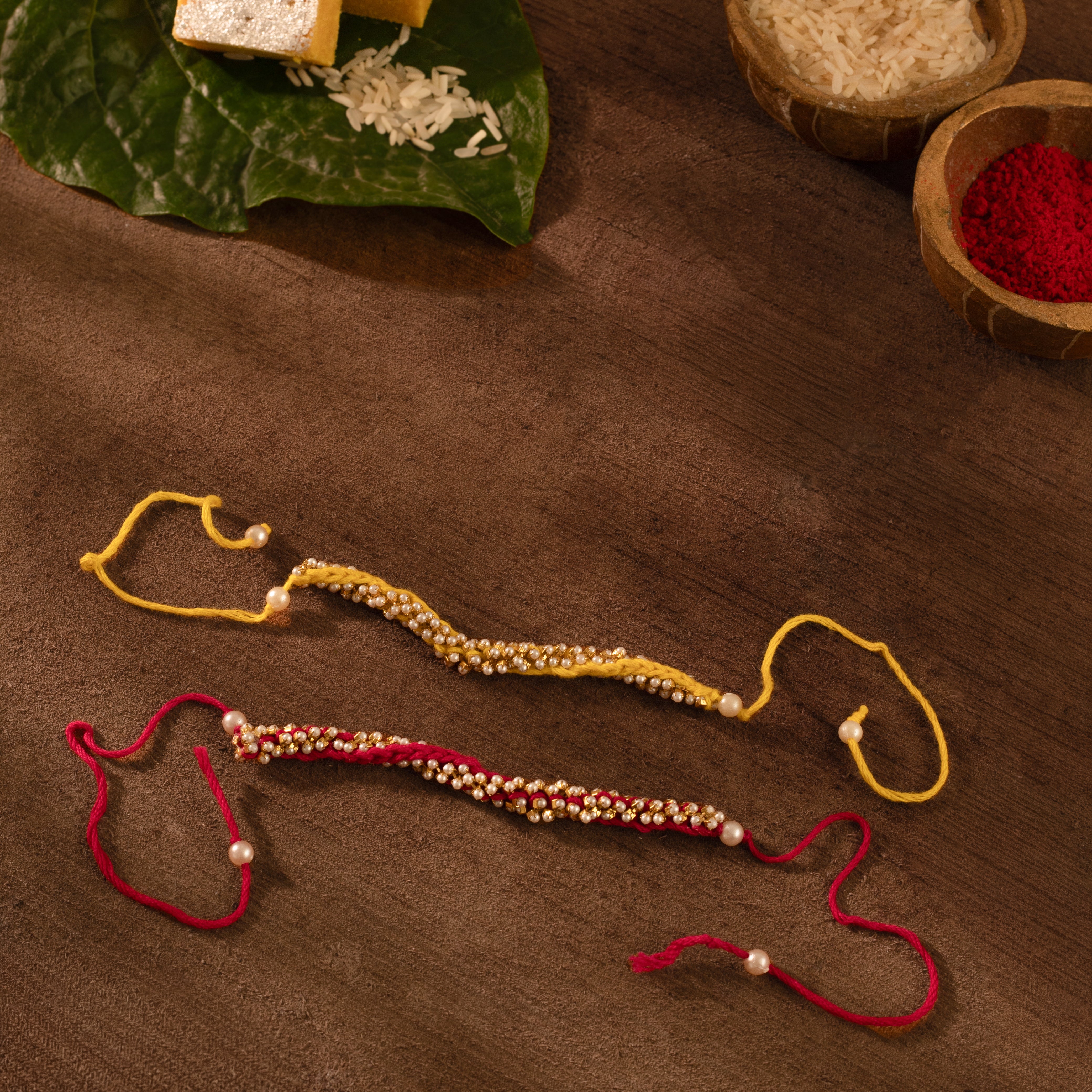 Crochet Pearl Rakhi (Set of 2)
